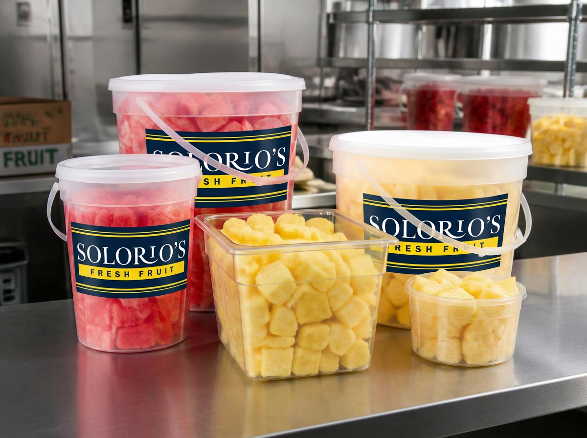 Bulk Pails of fresh cut fruit